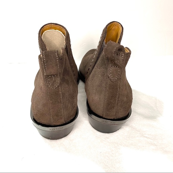 Coach Carter Espresso Brown Suede Ankle Booties - Picture 6 of 9